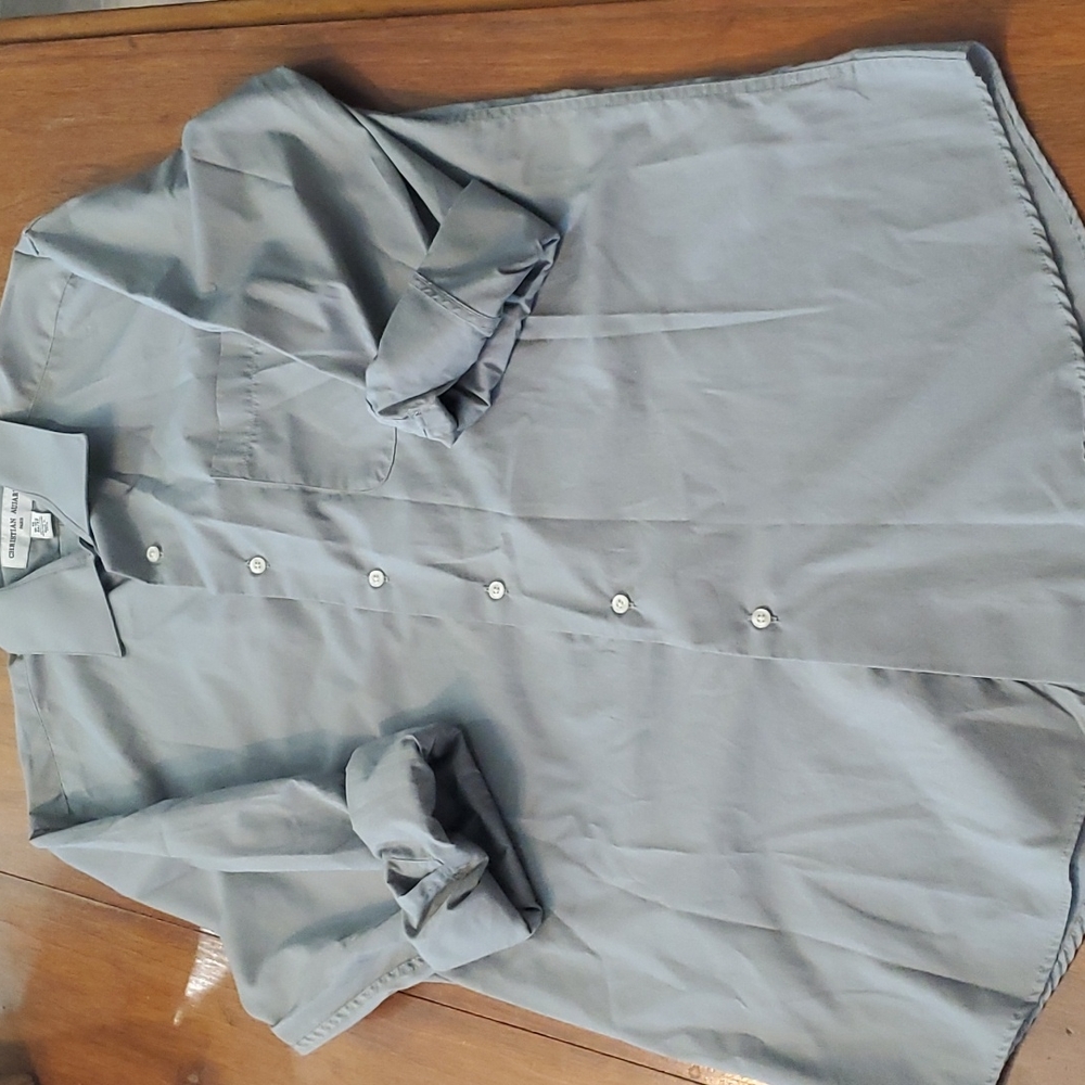 Grey Collared Button Up Dress Shirt